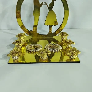 Golden Love Silhouette Romantic Handmade Decorative Centerpiece - Handmade golden centerpiece
