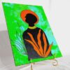 this is handmade "Sacred Silhouette" - Vibrant Abstract Portrait Painting - Image 2