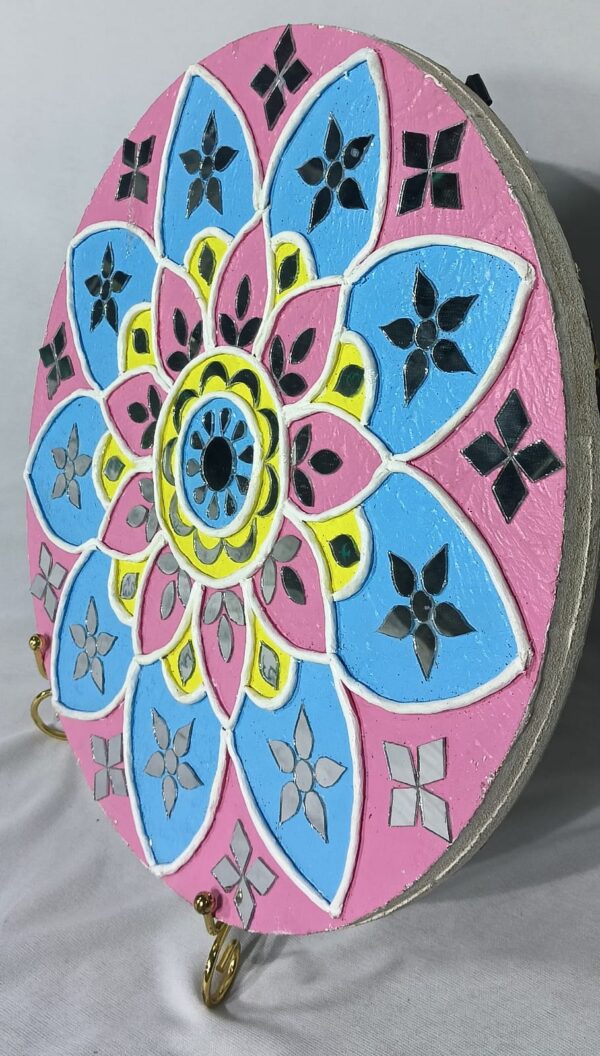 This is "Blooming Mandala Wall Plate - Handcrafted Decorative Textured Mandala Art - Image 3