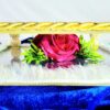 Luxury Handcrafted Floral Art withGolden Detailing Royal  Floral Ring Tray - Image 3