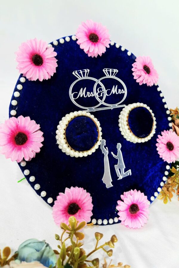 Royal Blue Velvet Engagement Ring Platter - Image 4