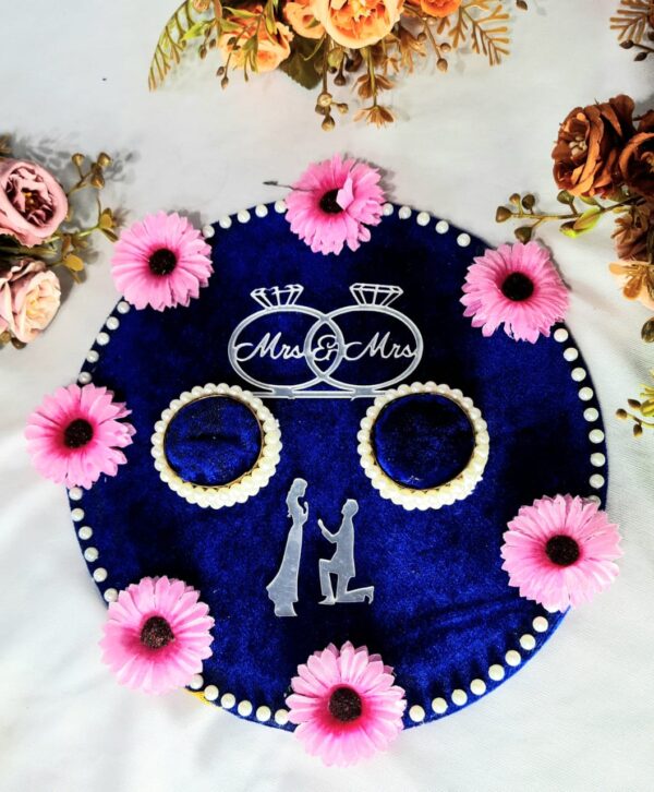 Royal Blue Velvet Engagement Ring Platter