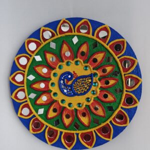 This is indeed a beautiful piece of Vibrant Peacock Lippan Art Mirror