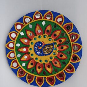 This is indeed a beautiful piece of Vibrant Peacock Lippan Art Mirror