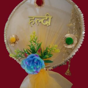 Haldi Ceremony Decorative Platter – Floral Theme