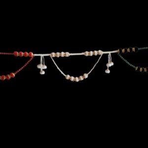 Traditional Beaded Multicolor tiranga Door Toran with Shell and Wool Accents