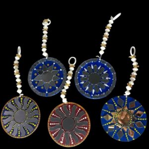 Multicolor Beaded Handmade Door Hanging Toran with Shell and Bell Accents