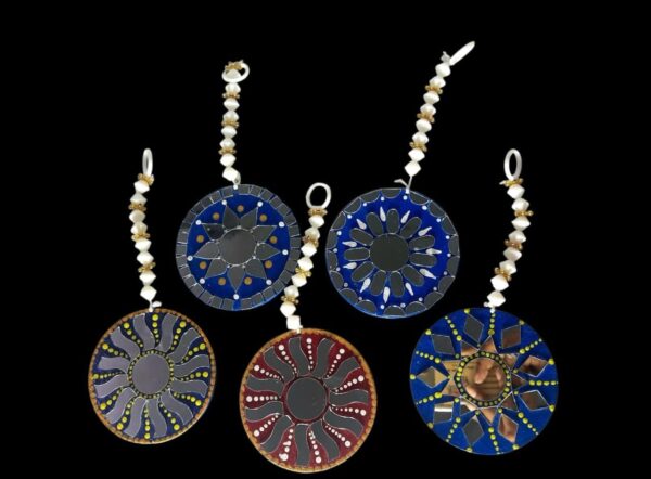 Multicolor Beaded Handmade Door Hanging Toran with Shell and Bell Accents