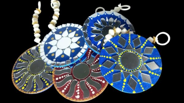 Multicolor Beaded Handmade Door Hanging Toran with Shell and Bell Accents - Image 2