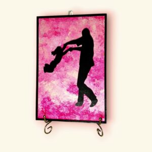 "Dad's Joy – Silhouette Art on Canvas"
