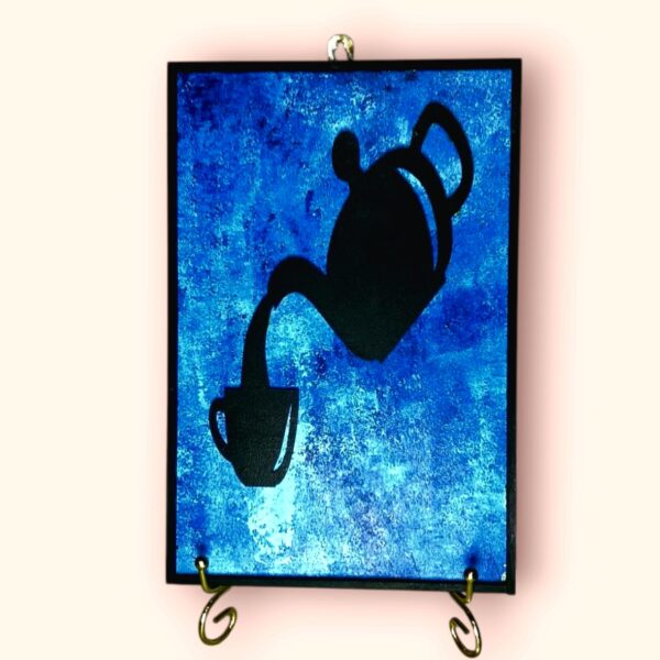 "Pouring Peace – Teapot Silhouette Canvas"