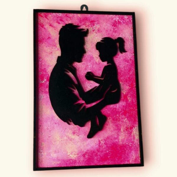 "Bond Beyond Words – Father & Daughter Silhouette Art"