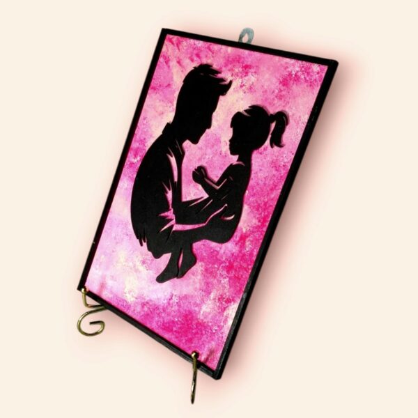 "Bond Beyond Words – Father & Daughter Silhouette Art" - Image 3