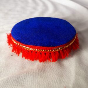 Handcrafted Velvet Aasan / Decorative Base for God Idol (Blue & Red)