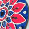 Decorative Rangoli Mat – Blue & Red Mandala Design - Image 3