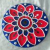 Decorative Rangoli Mat – Blue & Red Mandala Design