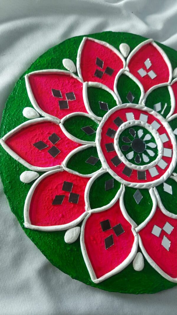 Handcrafted Rangoli-Inspired Decorative Wall Plates (Set of 3) - Image 2