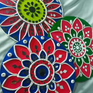 Handcrafted Rangoli-Inspired Decorative Wall Plates (Set of 3)