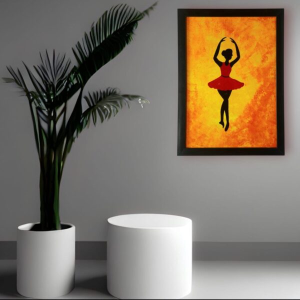 "Ballet Grace" Hand-Painted Wall Art (Framed)
