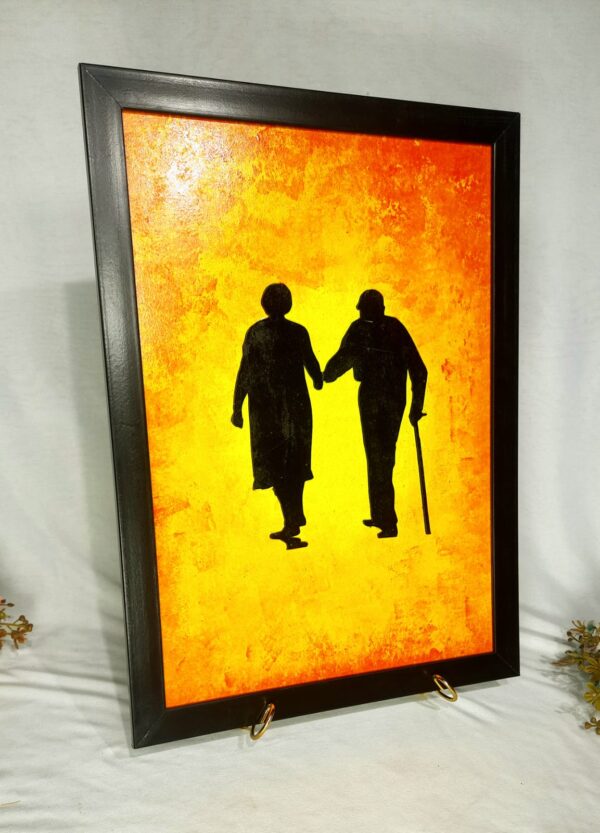 "Golden Years" Hand-Painted Silhouette Art (Framed) - Image 3