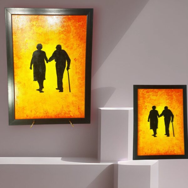 "Golden Years" Hand-Painted Silhouette Art (Framed)