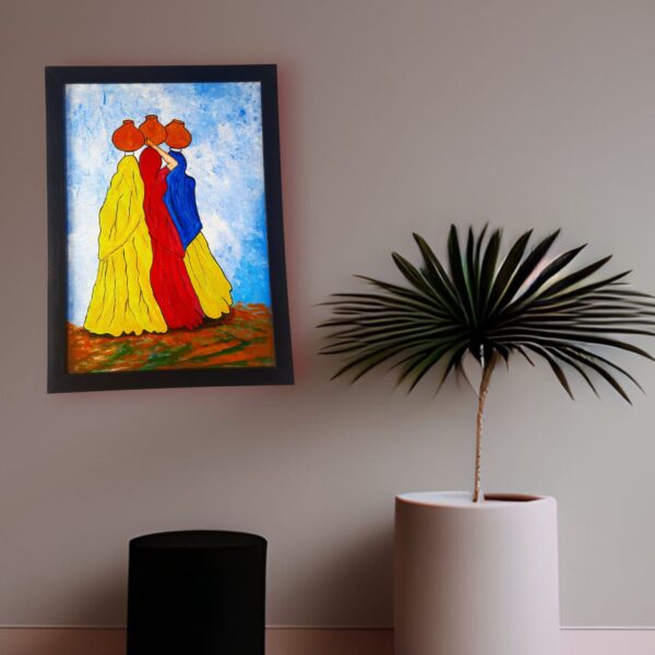 "Village Grace" – Tribal Women with Pots Painting (wall painting )
