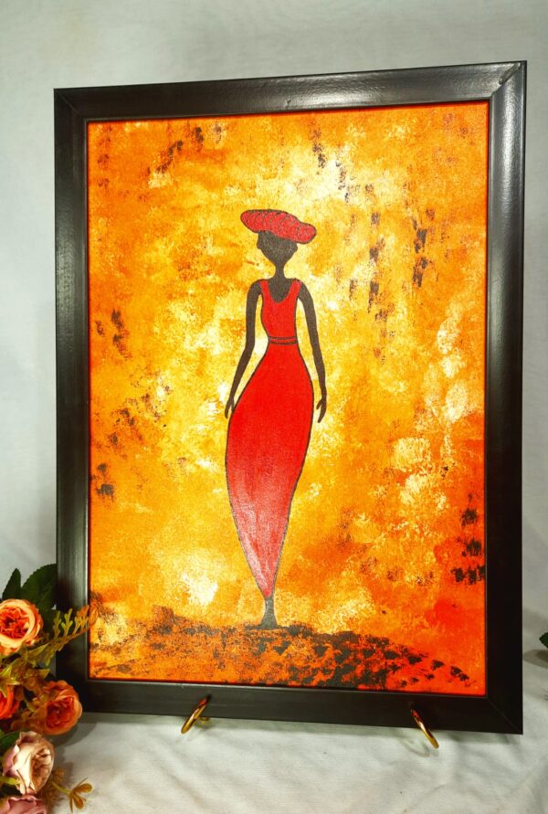 "Desert Grace" – Tribal Woman Silhouette Painting on mdf - Image 2