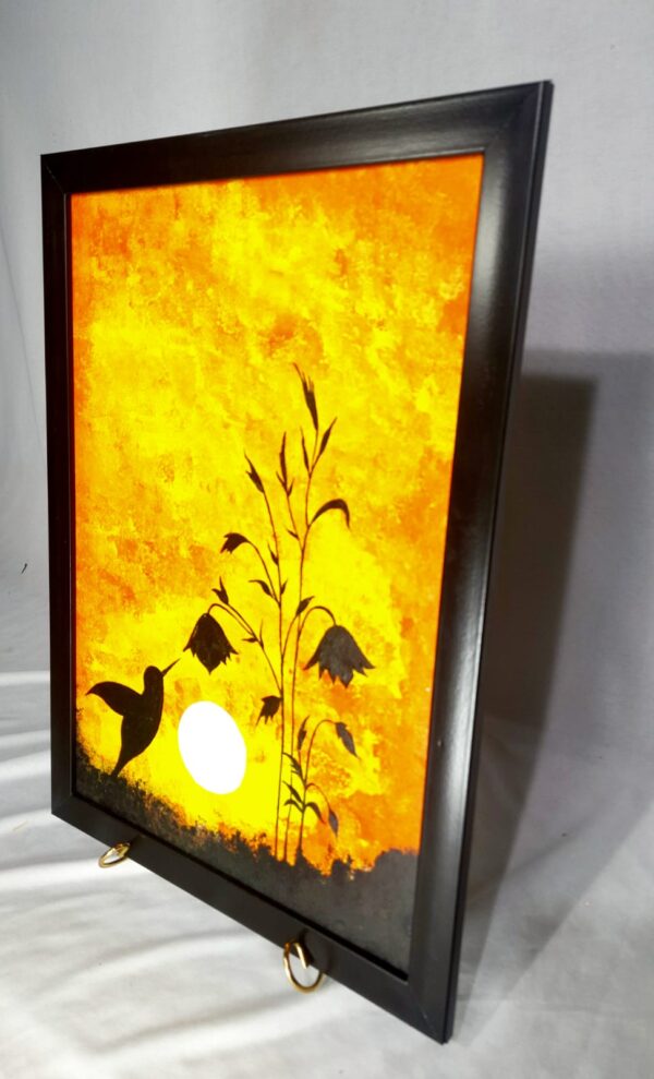 "Sunset Serenity" – Hummingbird Silhouette Wall painting Art - Image 2