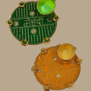 Festive Wedding Thali Set - Mehndi & Haldi