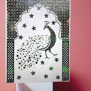 Royal Peacock Inlay Wall Panel  with mirror work