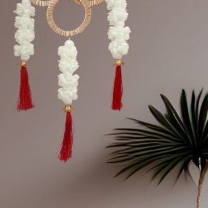 Festive Floral Heart Hanging Tassel Decoration