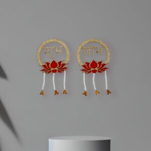 Shubh Labh Hanging Lotus Toran – Traditional Door/Wall Decor