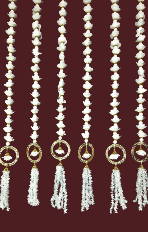 White Jasmine Latkan Curtain Set