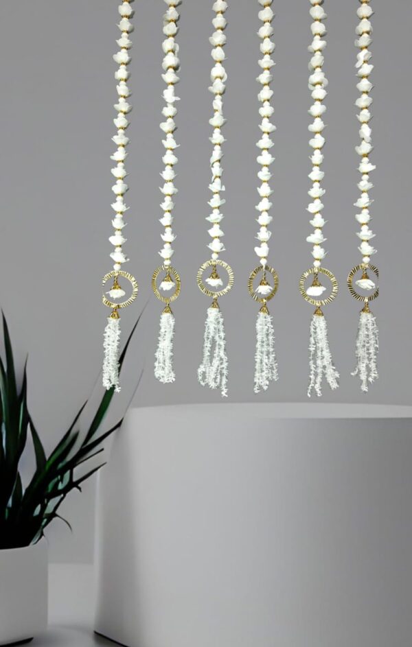 White Jasmine Latkan Curtain Set - Image 4
