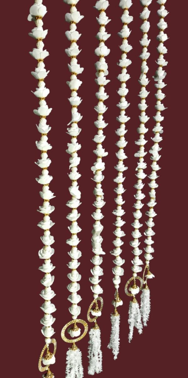 White Jasmine Latkan Curtain Set - Image 2