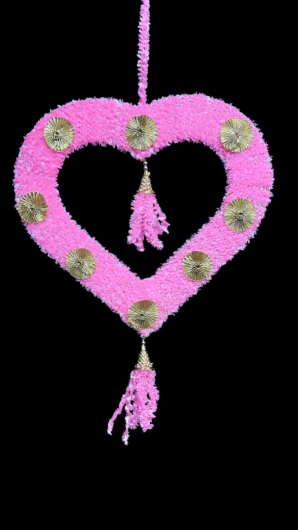 Pink Heart Shaped Decorative Latkan | Wedding & Festive Hanging Ornament - Image 5