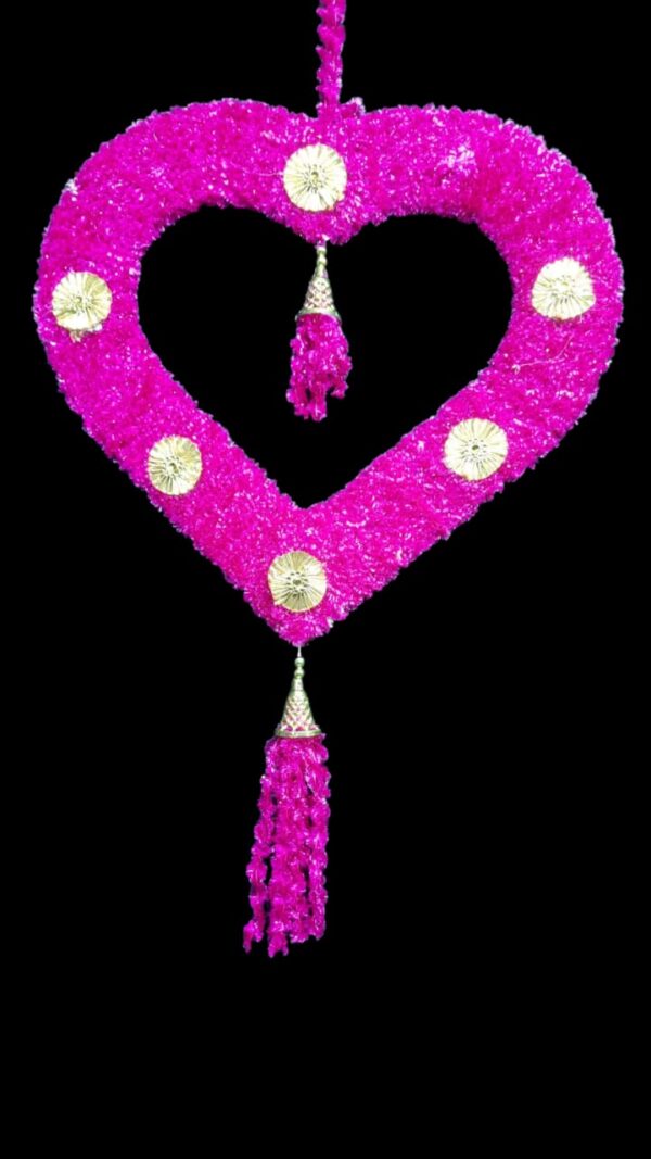 Golden Heart Shaped Decorative Latkan | Wedding & Festive Hanging Ornament - Image 2