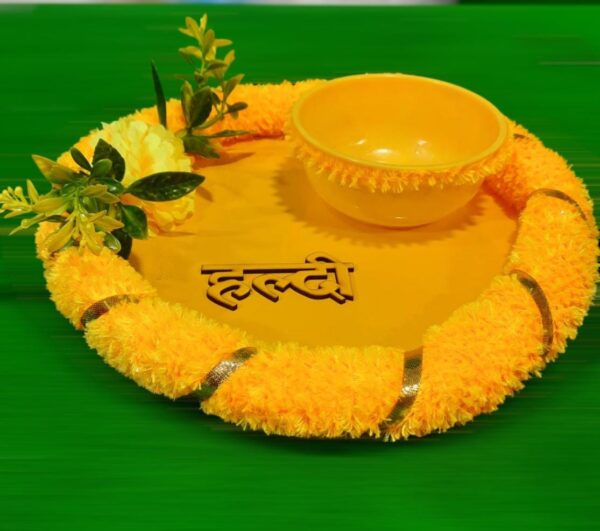 Haldi Ceremony Decorative Thali with Bowl