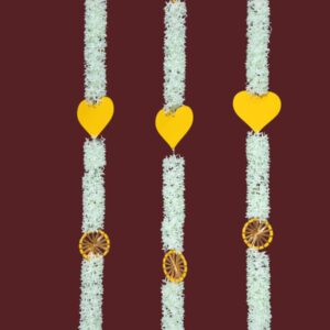 Decorative Artificial Flower Toran Hangings with Golden Bells