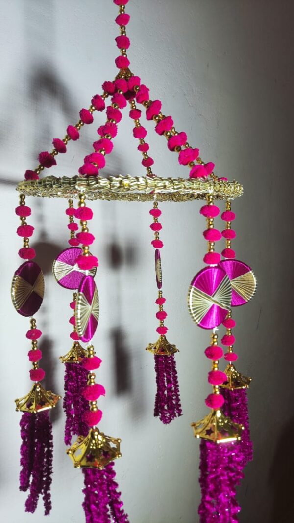 Traditional Pom Pom Latkan Toran Hanging – Chandelier Style