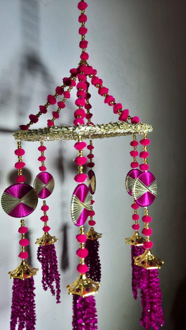 Traditional Pom Pom Latkan Toran Hanging – Chandelier Style - Image 4