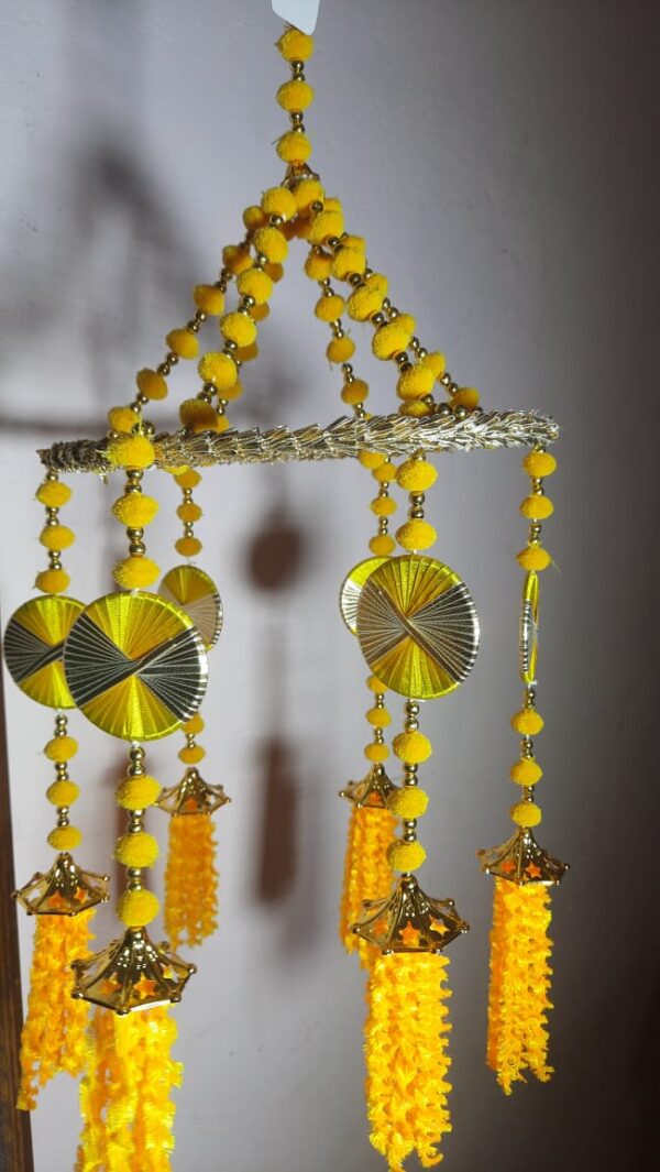 Traditional Pom Pom Latkan Toran Hanging – Chandelier Style - Image 3