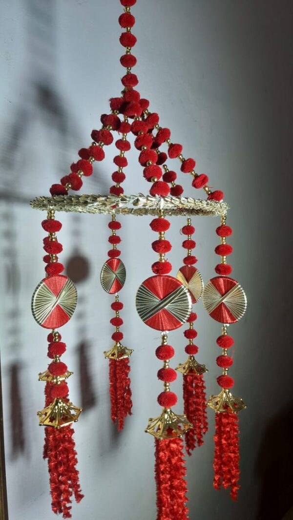Traditional Pom Pom Latkan Toran Hanging – Chandelier Style - Image 2