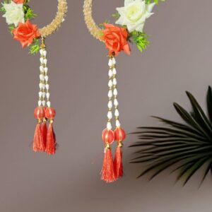 Golden Floral Ring Latkan with Tassels