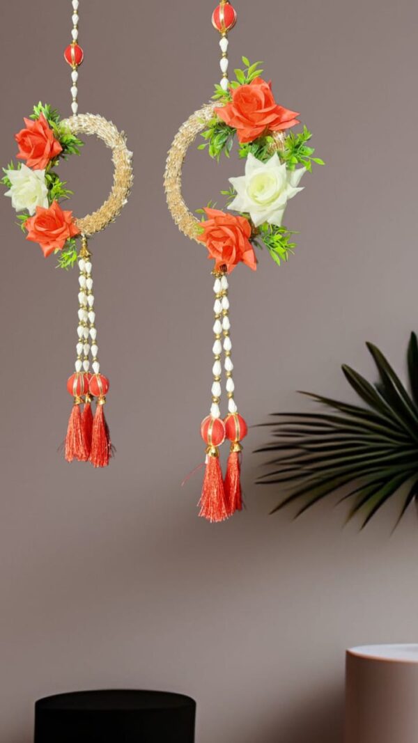 Golden Floral Ring Latkan with Tassels