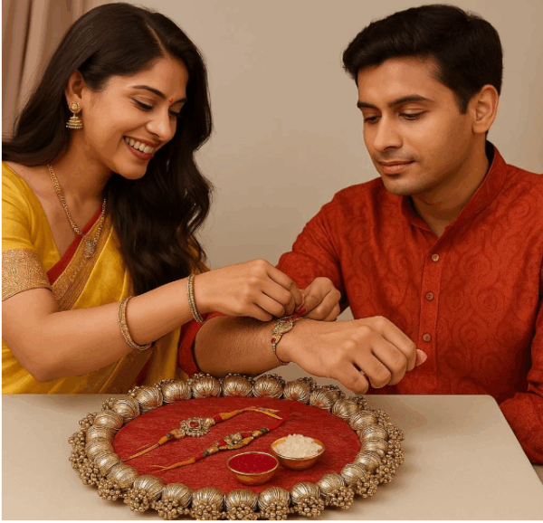 Shagun Thali ( Elegant Raksha Bandhan Decorative Thali) - Image 10