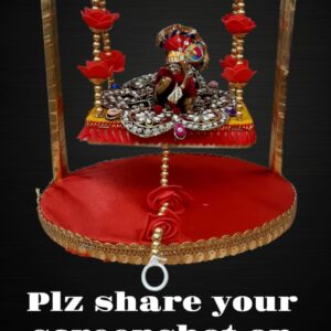 "Decorative Laddu Gopal Swing Jhula with Floral Embellishments"