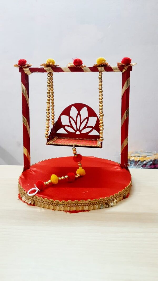 Traditional Red Laddu Gopal Jhula - Image 3
