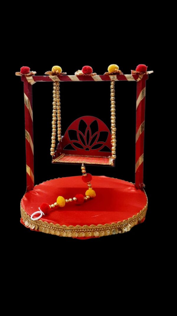 Traditional Red Laddu Gopal Jhula