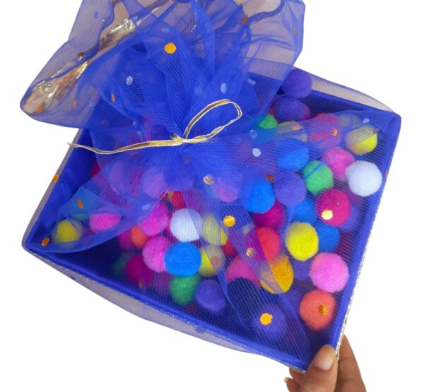 Elegant Blue & Gold Gift Hamper Tray - Image 4